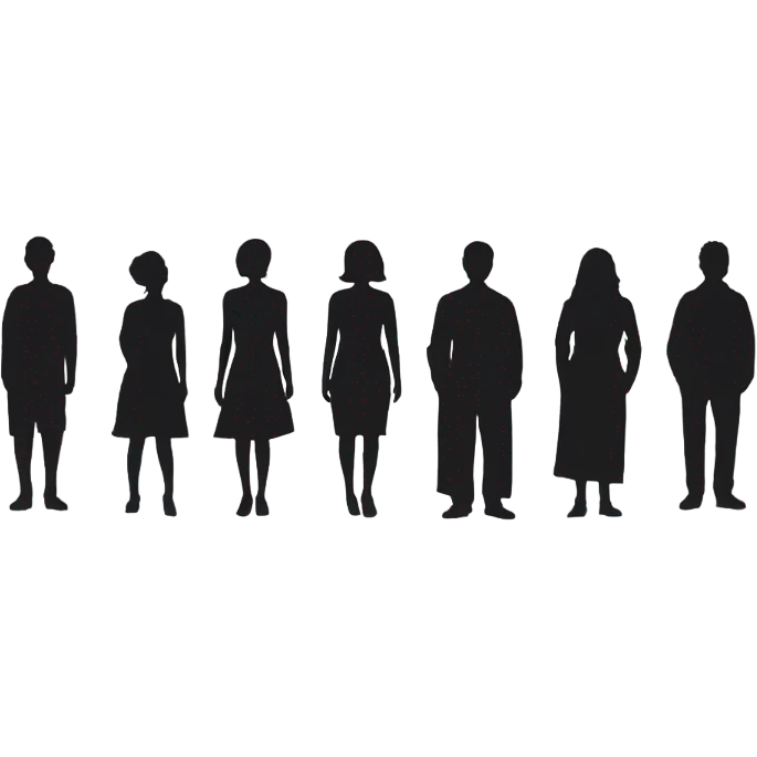 silhouette of 5 people emoji