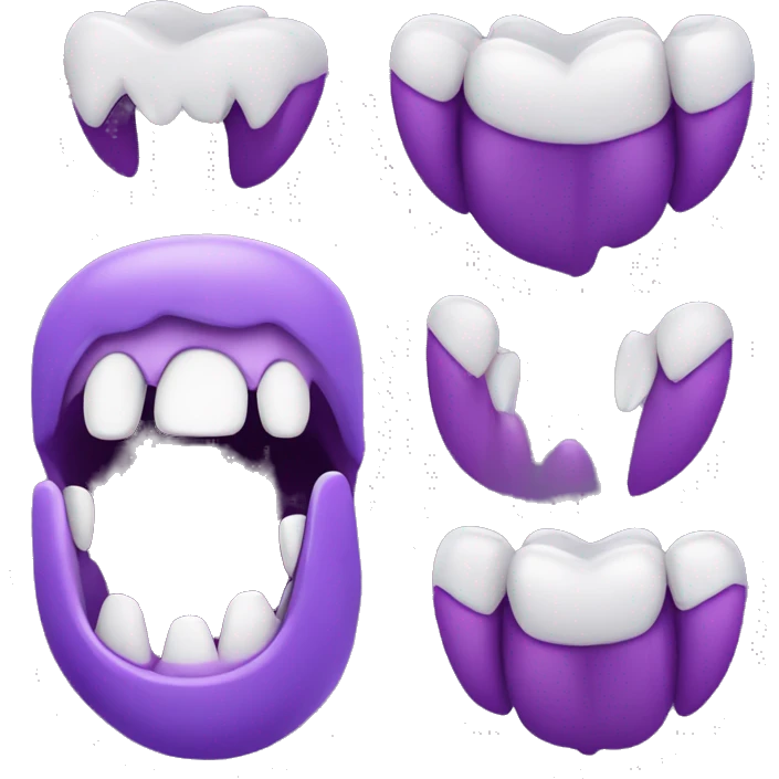 cute vampire teeth purple ￼ emoji