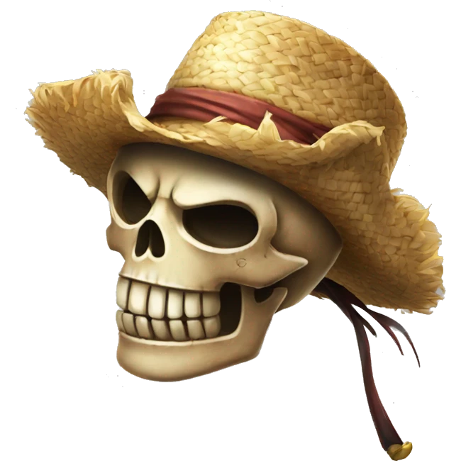 One Piece Luffy Straw Hat Pirate Skull emoji
