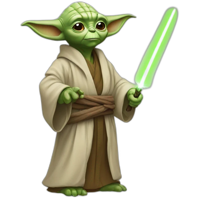 Yoda met een koe emoji