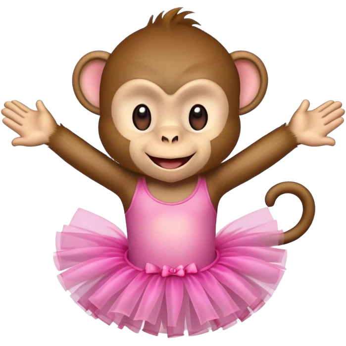Monkey in a pink tutu emoji