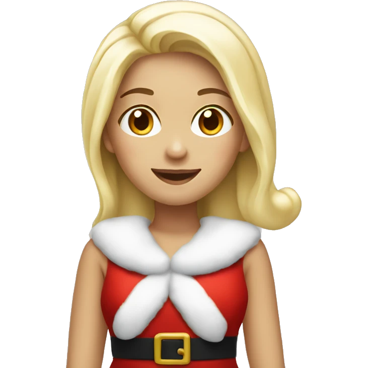 White blond girl as santa claus emoji