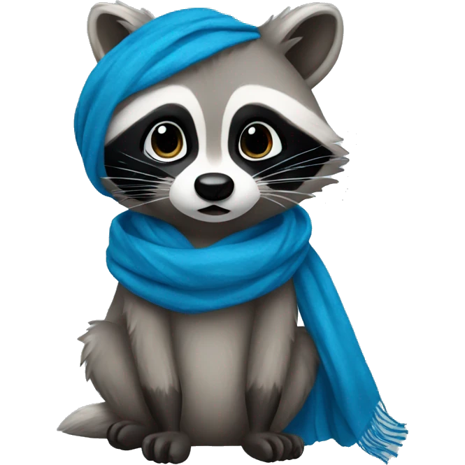 Raccoon with blue scarf emoji