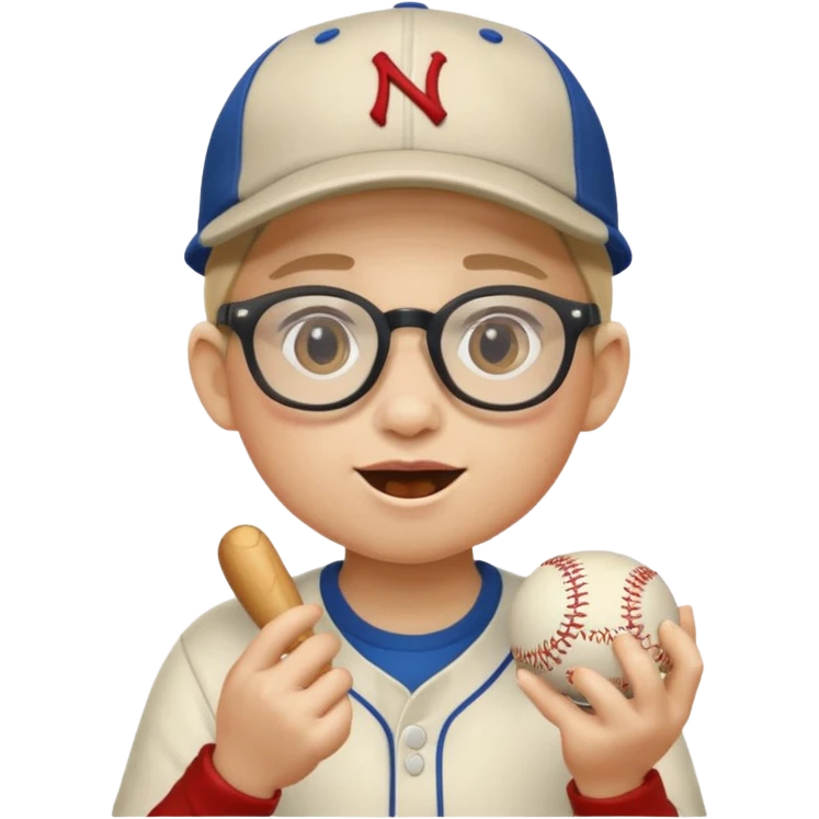 num num eatting with a baseball cap and glasses emoji