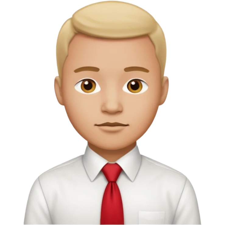 man in white shirt, having red tie emoji