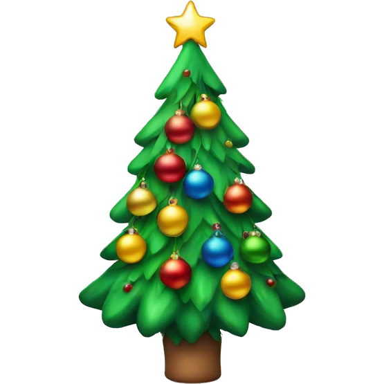 Christmas tree with colorful ornaments emoji