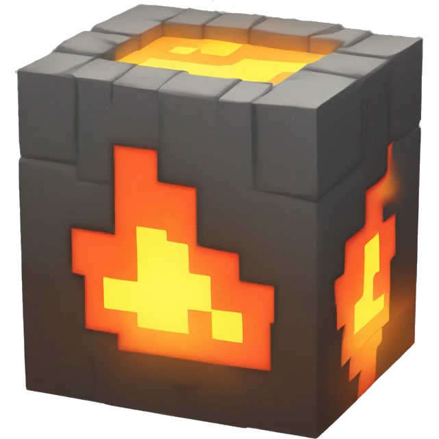 minecrat block in fire emoji