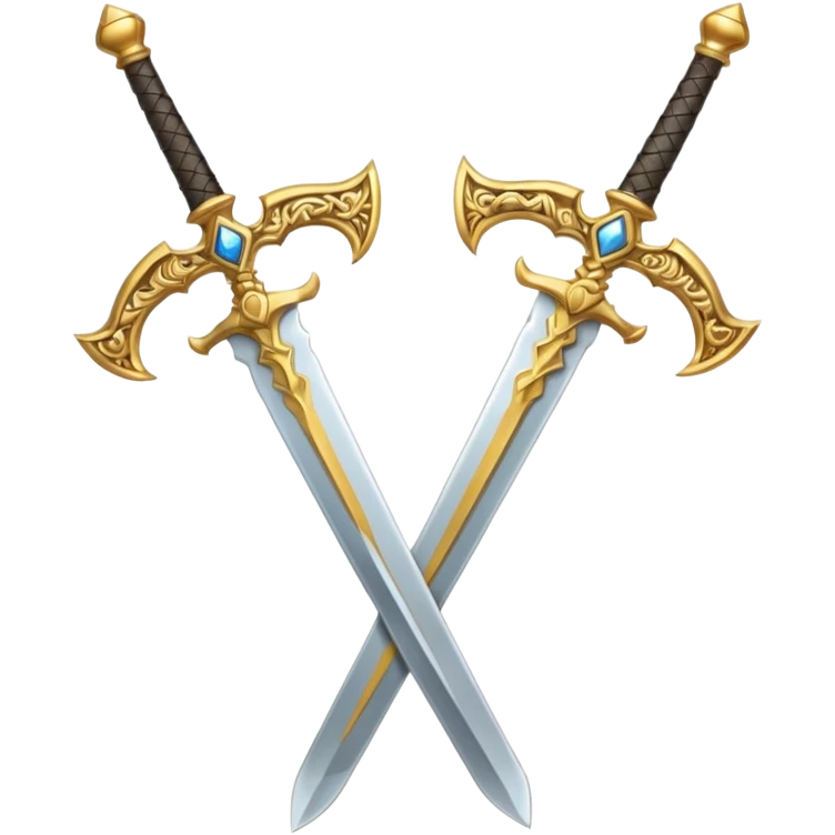 Two Golden royal swords with gold blades and gold handel emoji