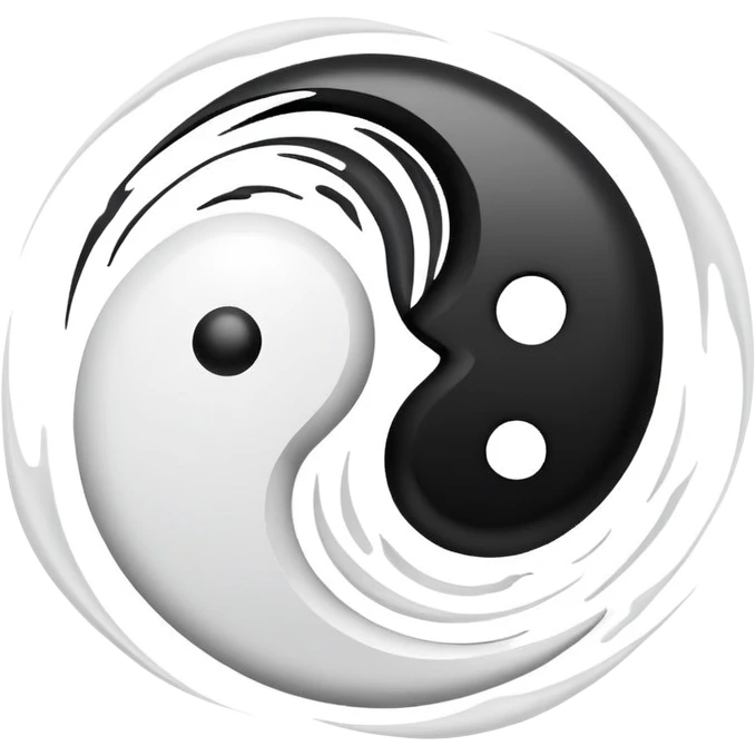 Taoist yin yang symbol with flowing energy emoji