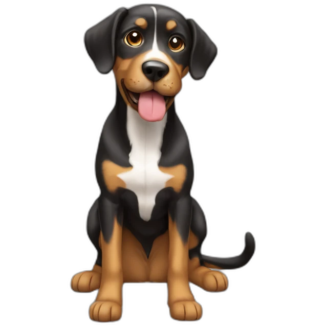 Chat sur un chien emoji
