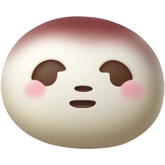 White mochi filled with sweet red bean paste emoji