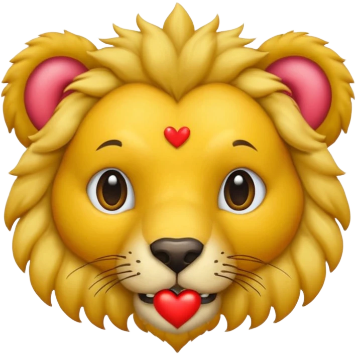 León con corazones en el ojo emoji