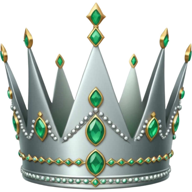 silver feminine crown with emeralds emoji