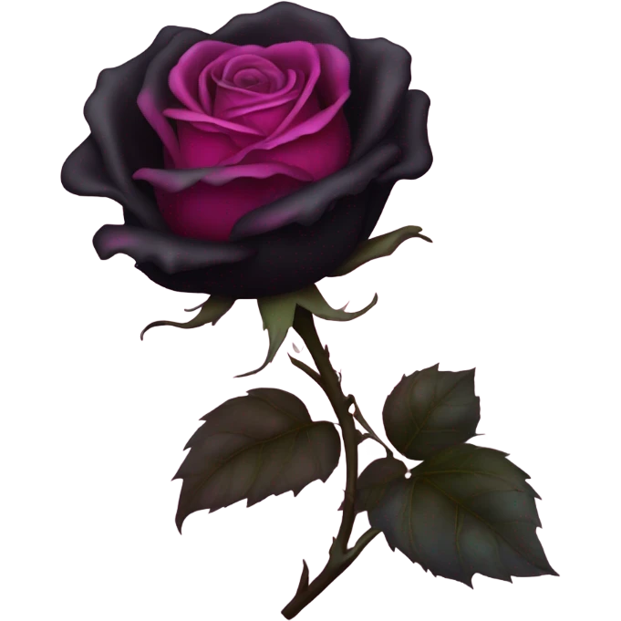 black burning rose with pink fire emoji