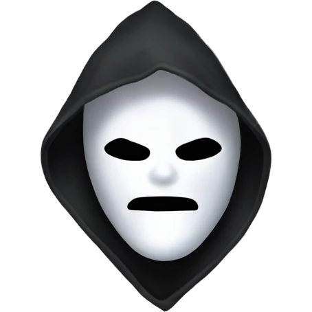 White ghostmask with black hood and cloak emoji
