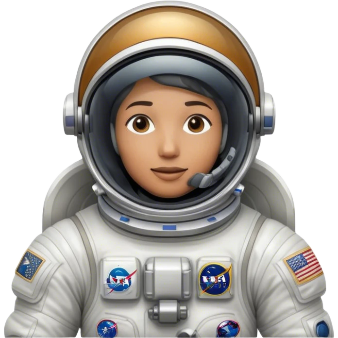Cinematic Realistic mystery Astronaut visor down – A highly detailed depiction of an astronaut in a state-of-the-art space suit, floating weightlessly in the vast expanse of space. The reflective visor hides the face so we only see the reflection, while intricate suit details and soft lighting create an immersive sense of realism. emoji