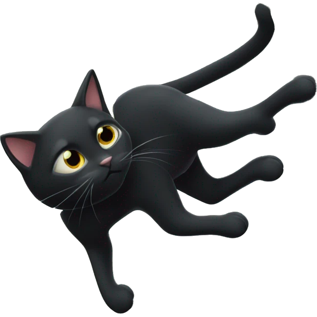 Black cat With white Marks trying to catch a bug  that is on the tree emoji
