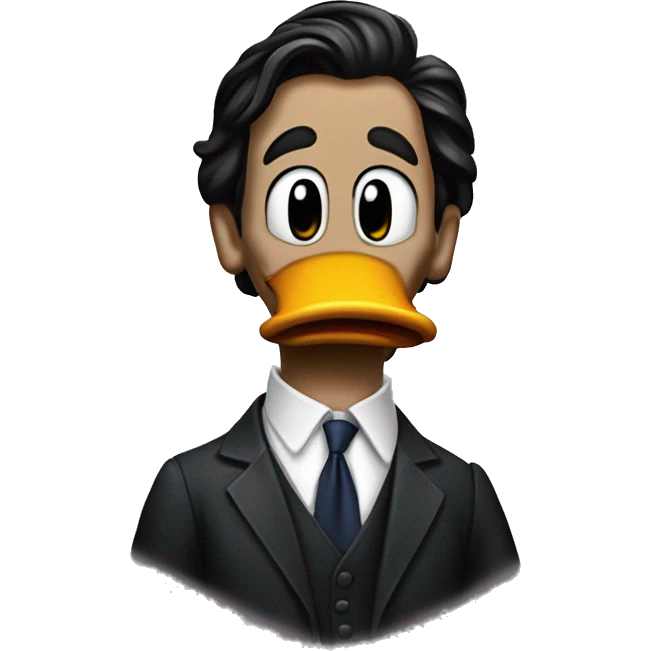 Donald Duck dressed as Patrick Bateman  emoji