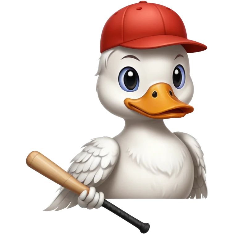 Duck with a baseball bat emoji