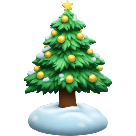 christmas tree with snow on it  emoji