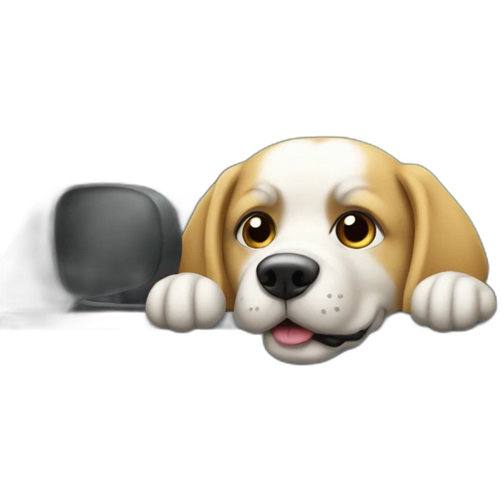 Un chien dans une voiture emoji