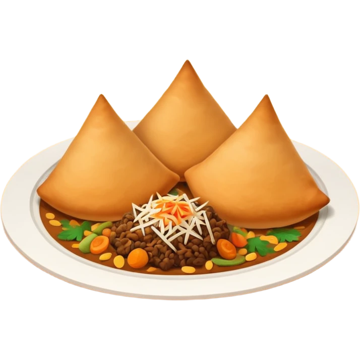 Uzbek cuisine humanless avatar in bright emoji-style illustration. Classic dishes like plov and samsa, warm golden and earthy tones, simple shapes, flat design, high contrast, friendly and appetizing. emoji