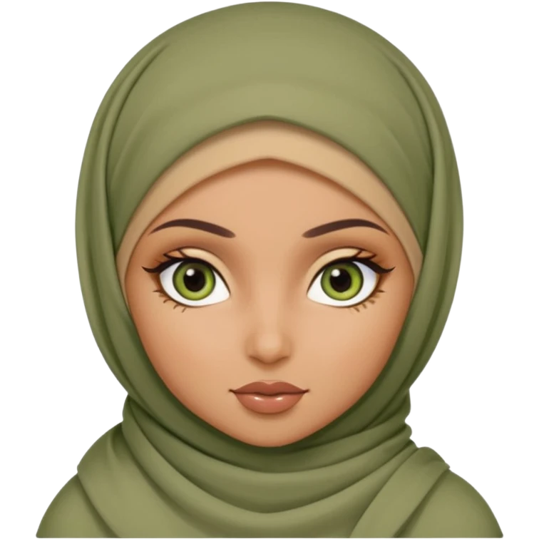 pretty bratz hijabi sage green eyes emoji