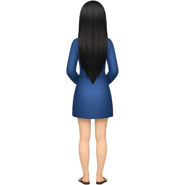anonymous asian female person standing view from the back emoji