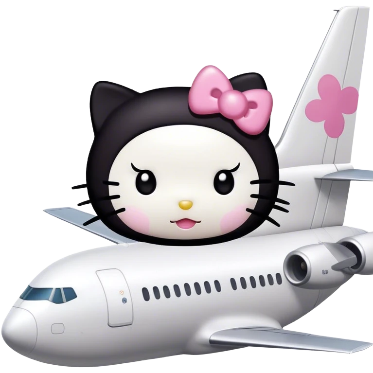 kuromi from hello kitty printed on an airplane, facing right emoji