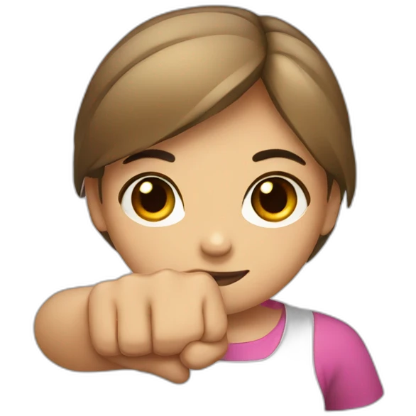 Straight girl showing forearms with a fist emoji