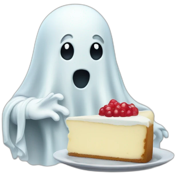 ghost with Cheesecake emoji