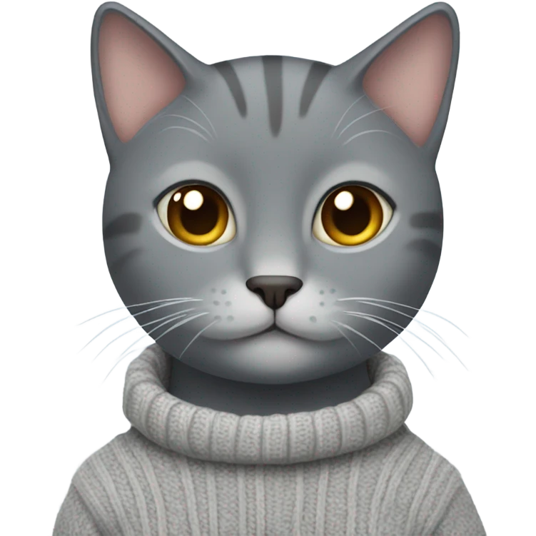 Gray cat wearing a sweater  emoji