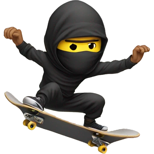 ninja on a skateboard emoji