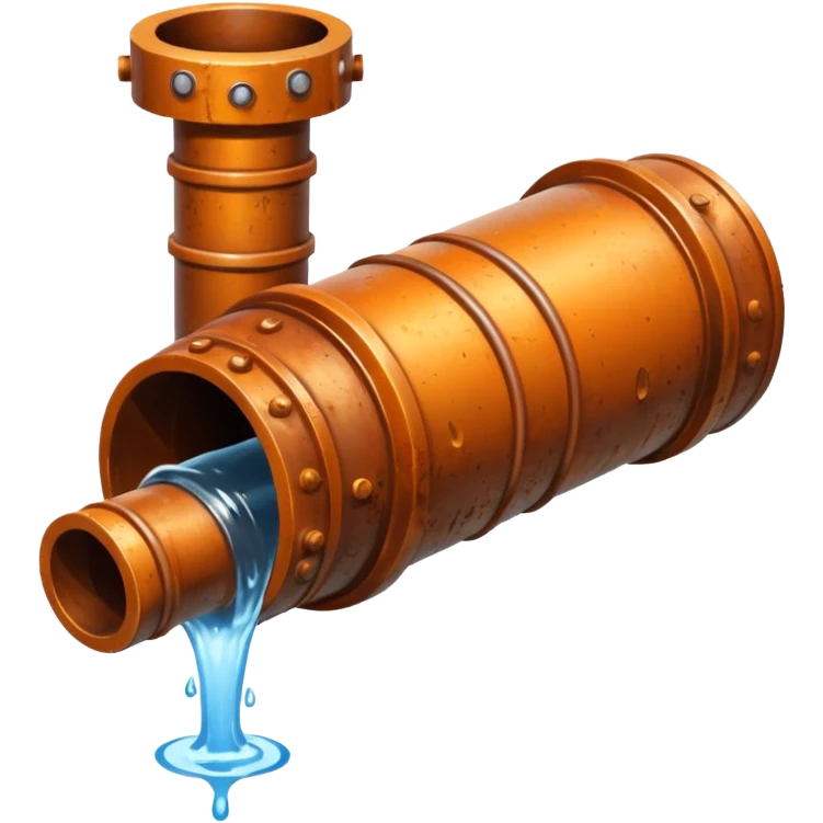 sewer pipe with leaking water rust clear emoji