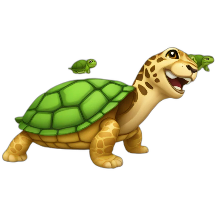 panthère sur tortue emoji