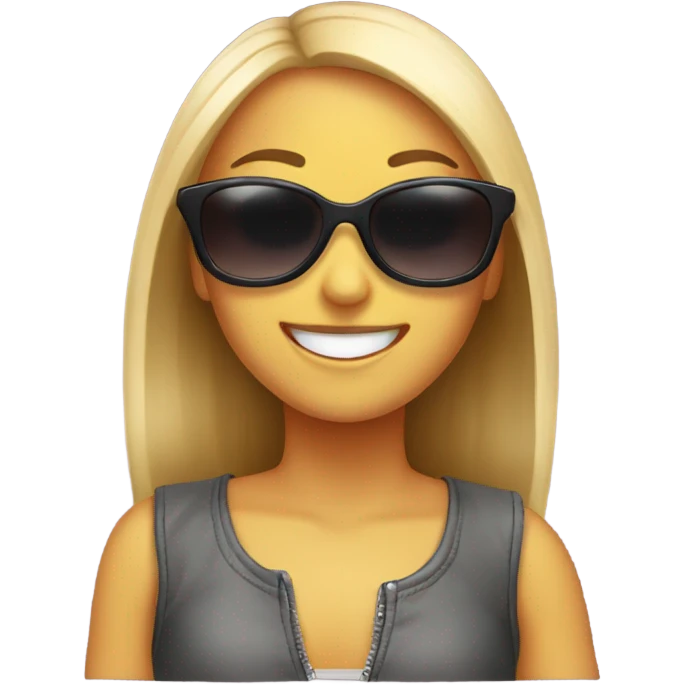 happy girls in sunglasses emoji
