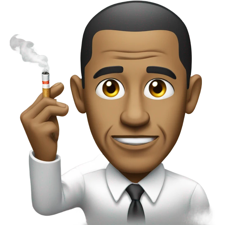 Obama holding a cig emoji