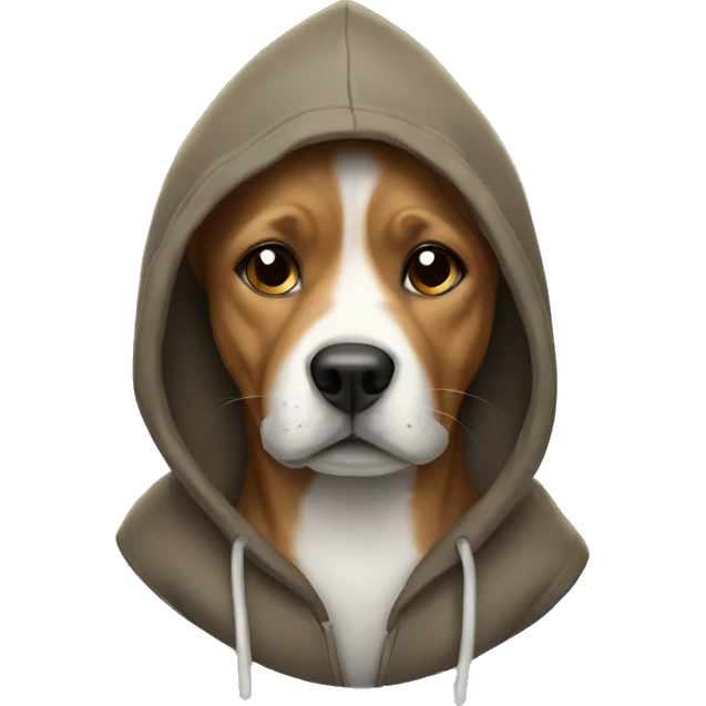 Dog wearing a hoodie emoji