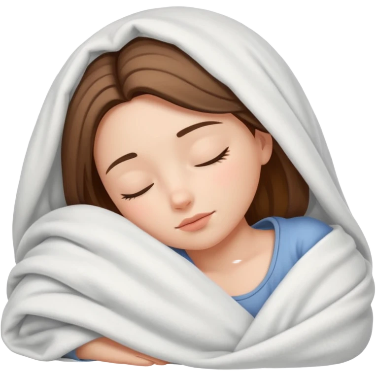 girl tucked under blanket sleeping emoji