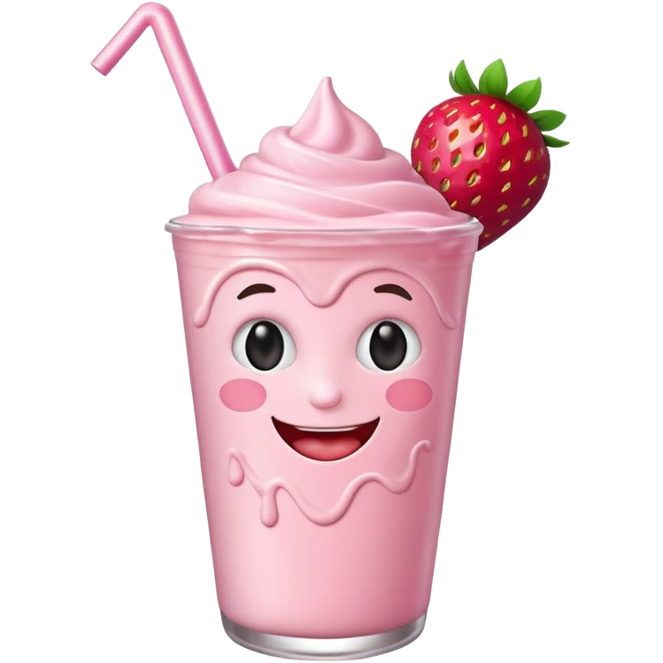 milkshake with a face emoji