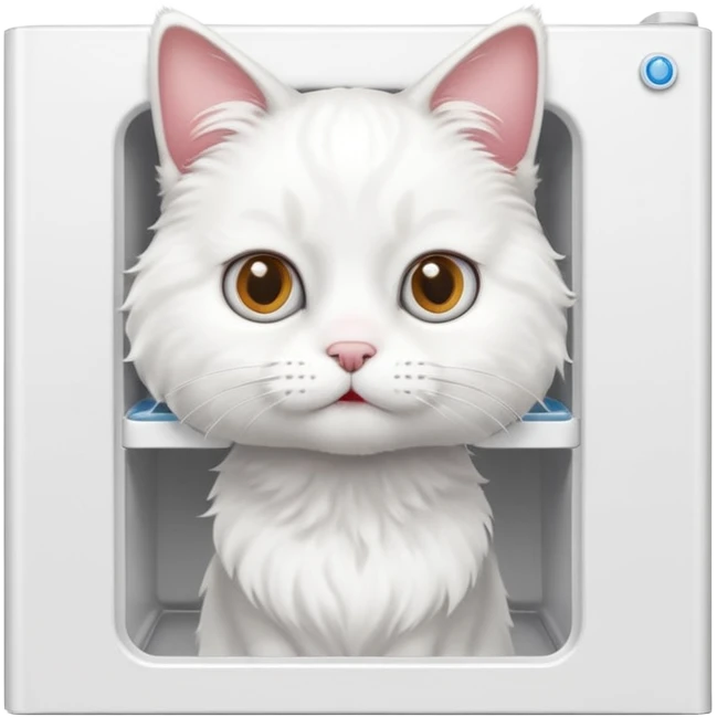 white cat opening fridge emoji