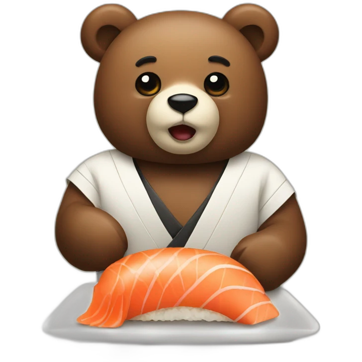 bear eat sushi emoji