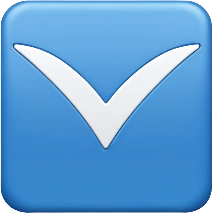 Blue square with a white checkmark emoji