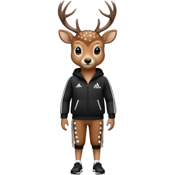Deer adidas black sport suit  emoji