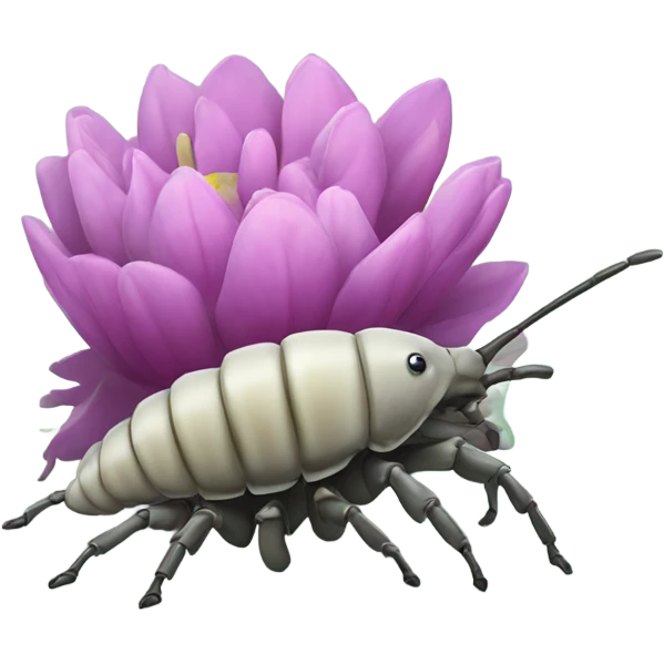 Flower behind isopod emoji