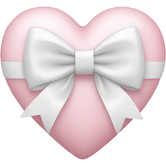 Pastel pink heart with white bow emoji