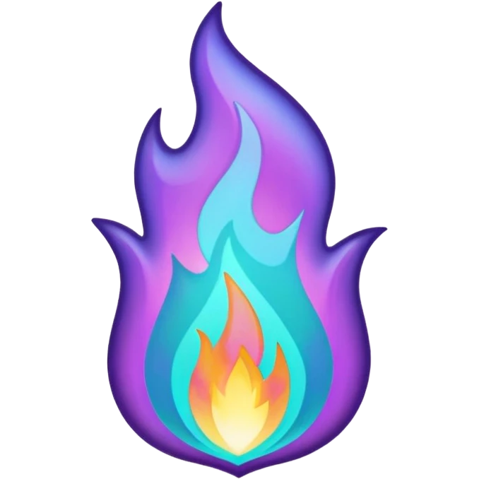 glitter purple and cian flame emoji