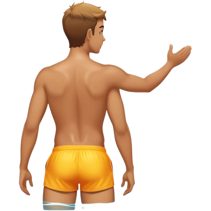 Man play on swimming pool backside emoji