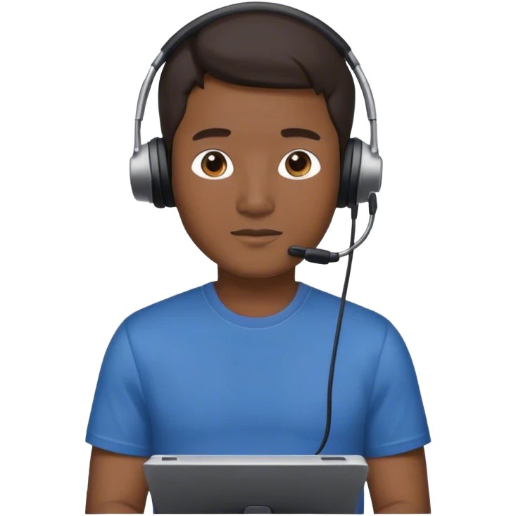asian male movie director wear headset, tsirts emoji