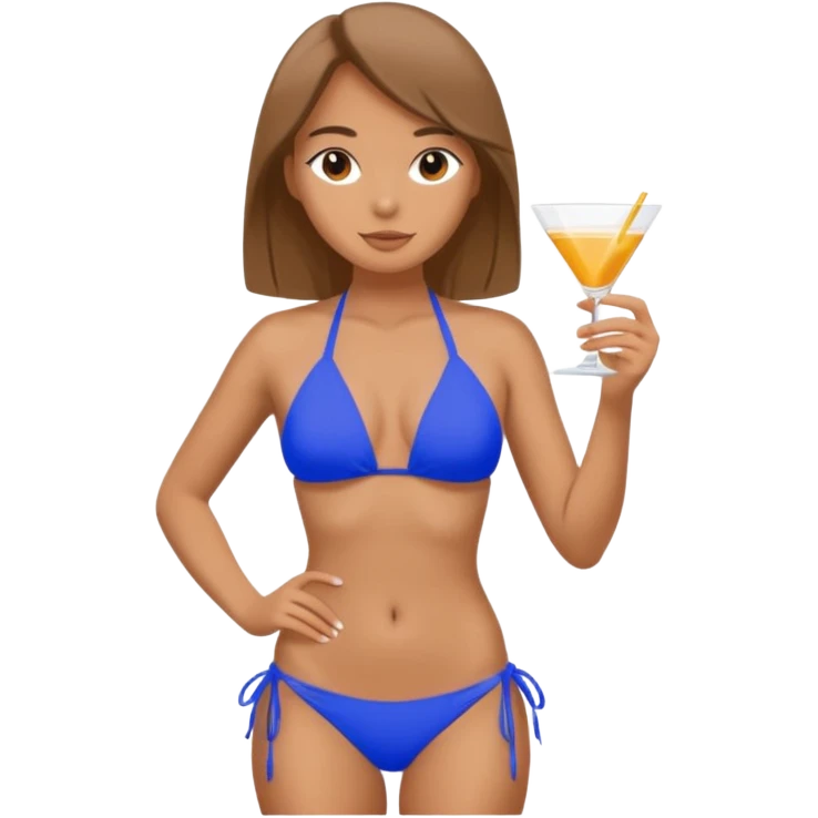 Make a girl a bikini with a bulge emoji